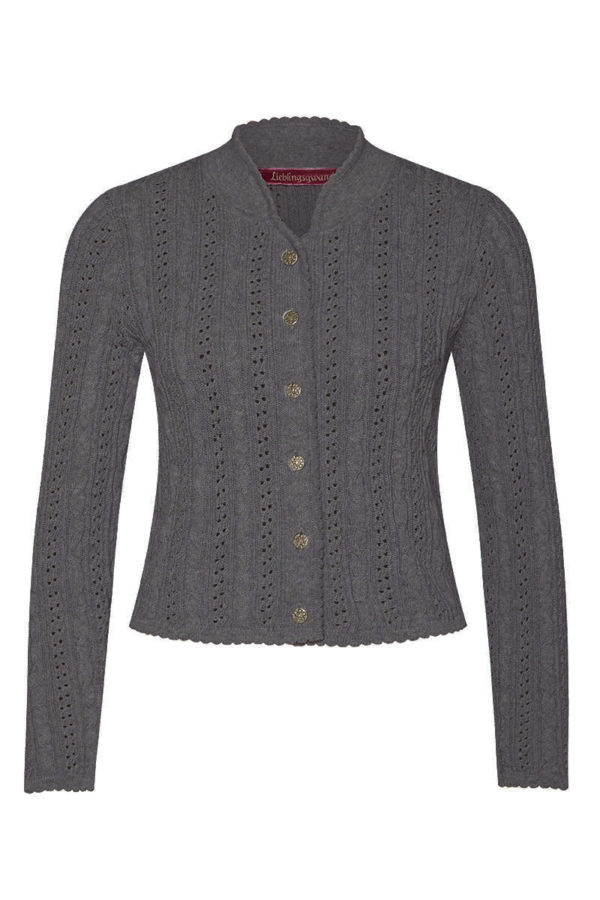 Trachten Strickjacke dunkelgrau Franzi 009529 ~ 30