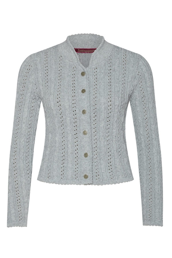 Trachten Strickjacke hellgrau Franzi 009526 ~ 30