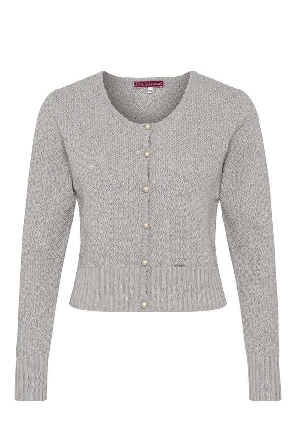 Trachten Strickjacke hellgrau Marlene 010951 ~ 32