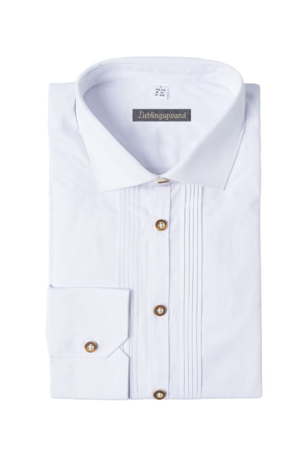 Trachtenhemd extralang weiß Lenz 002820 - slimfit ~ XS (35/36)