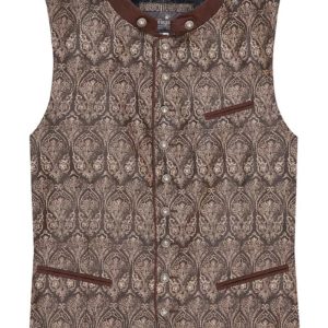 Trachtenweste dunkelbraun taupe gemustert Lenz 009433 ~ 106