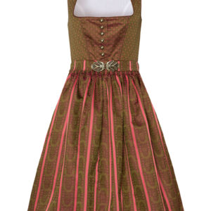 Midi Dirndl 70 cm oliv geblümt koralle Katrin 003740 - limitiert ~ 34