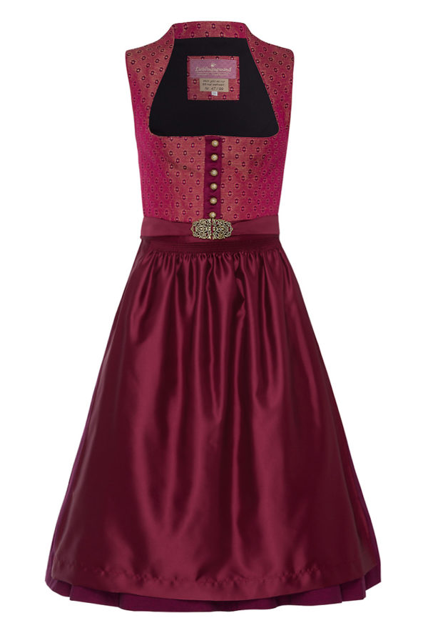 Midi Dirndl 70cm aubergine gemustert beere Julia 003671 - limitiert ~ 36