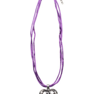 Collier mit Herzanhänger 000156 ~ lila