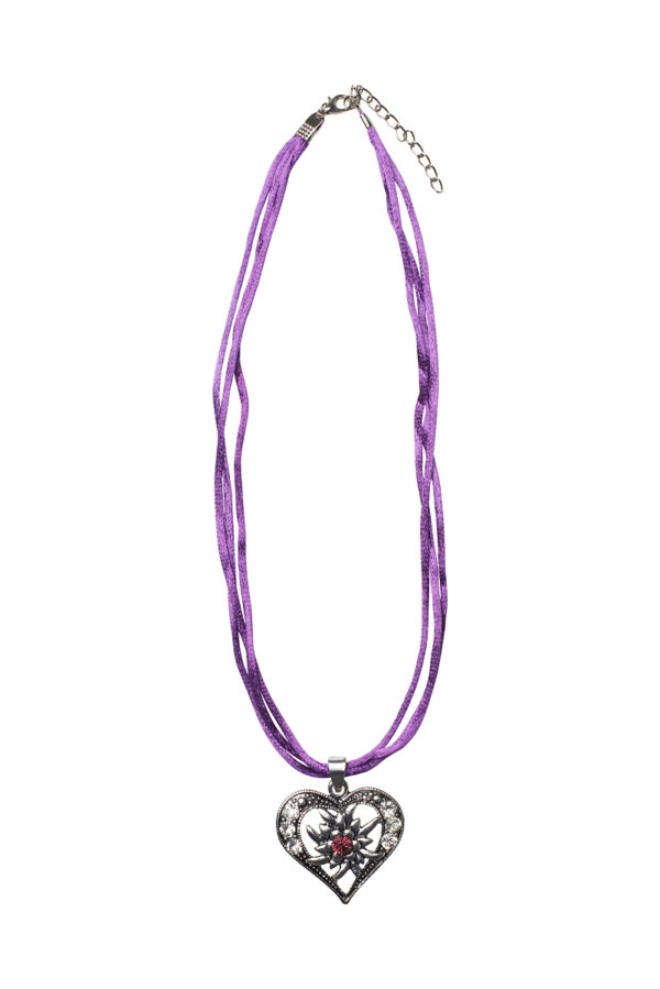Collier mit Herzanhänger 000156 ~ lila