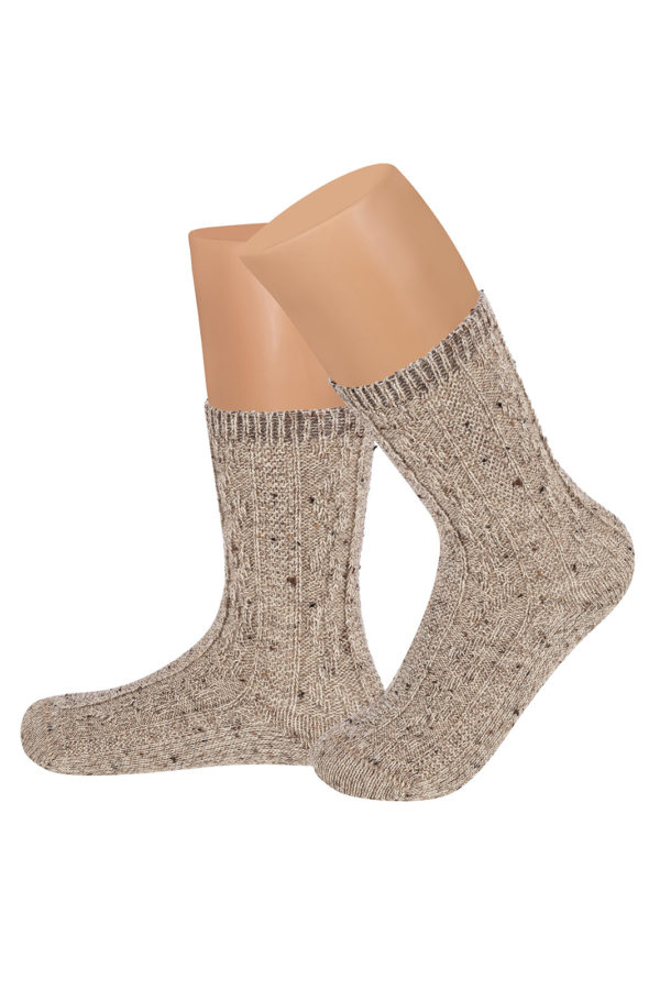 Kinder Trachtensocken hellbraun meliert 005486 ~ 35-37