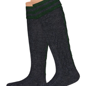 Trachtensocken lang anthrazit grün Merinowolle 005547 ~ 40-41