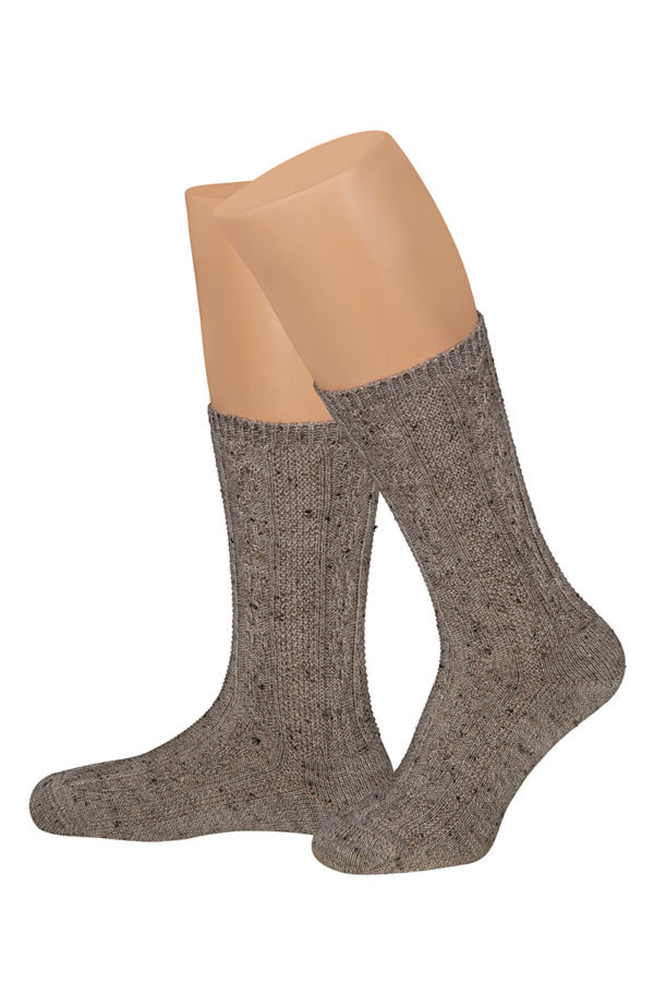 Trachtensocken kurz braun meliert Merinowolle Hubert 100271 ~ 40-41