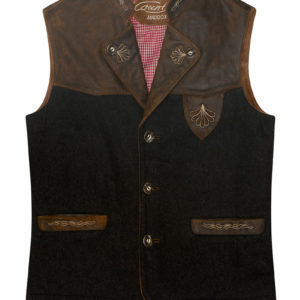 Trachtenweste braun anthrazit Leder Jonas 013182 ~ 46