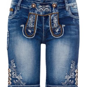 Damen Trachtenjeans kurz blau Stretch Franziska 005131 ~ 32