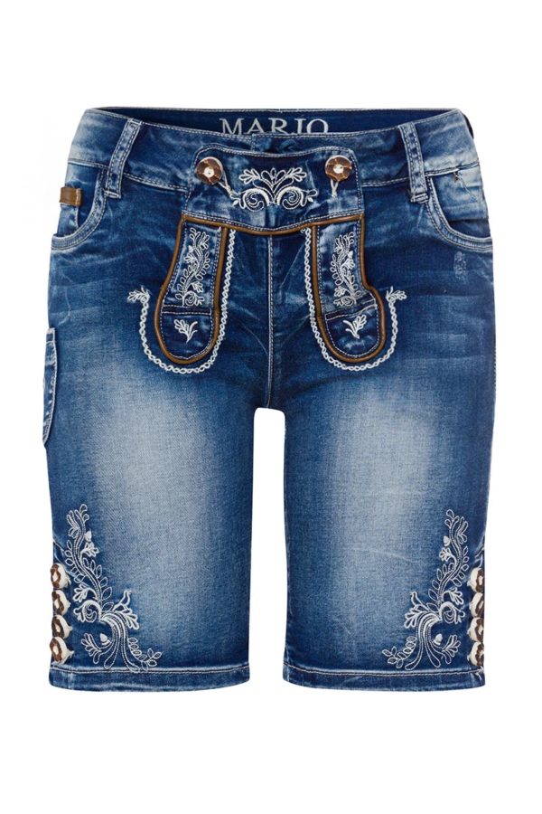 Damen Trachtenjeans kurz blau Stretch Franziska 005131 ~ 32