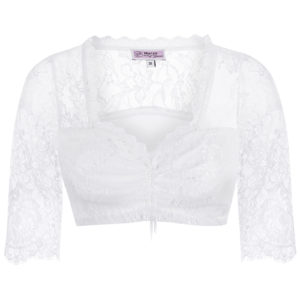 Dirndlbluse Spitze weiß Stretch Selina 012396 ~ 32