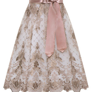 Dirndlschürze Spitze midi 65 cm taupe Bella 012919 ~ L
