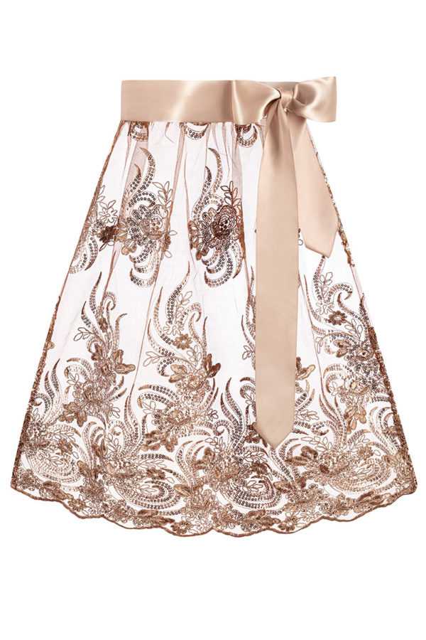 Dirndlschürze Spitze midi 65 cm braun 016564 ~ L