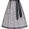 Dirndlschürze Spitze midi 65 cm schwarz geblümt metallic 014109 ~ L