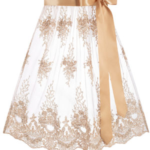 Dirndlschürze Spitze midi 65 cm taupe gold 016567 ~ L