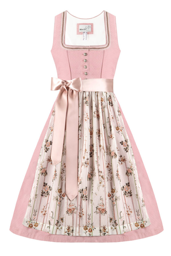 Midi Dirndl 65cm altrosa creme Berdina 004736 ~ 36