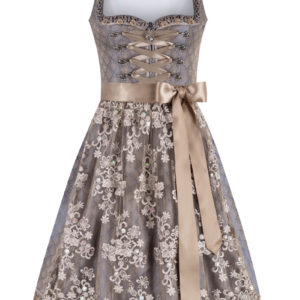 Midi Dirndl 65 cm blau taupe Vera 009044 ~ 32