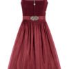 Midi Dirndl 65 cm dunkelrot Samt Inka 013917 ~ 32