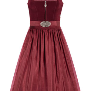 Midi Dirndl 65 cm dunkelrot Samt Inka 013917 ~ 32