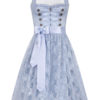 Midi Dirndl 65 cm hellblau mit Perlenborte Eloisa 010713 ~ 34