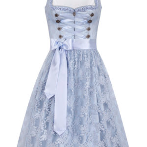 Midi Dirndl 65 cm hellblau mit Perlenborte Eloisa 010713 ~ 34