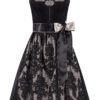 Midi Dirndl 65 cm schwarz taupe Samt Greta 014459 ~ 30
