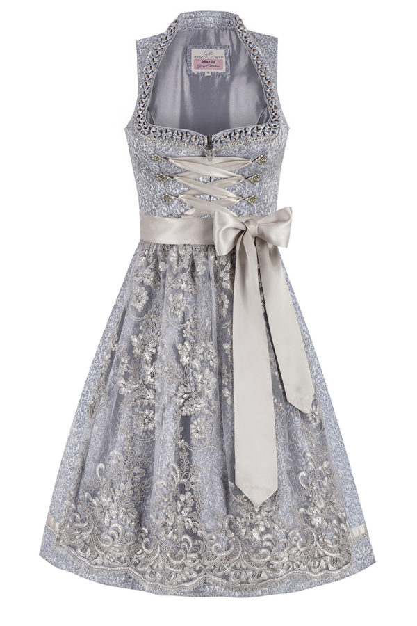 Midi Dirndl 65 cm silber grau Taina 012088 ~ 32