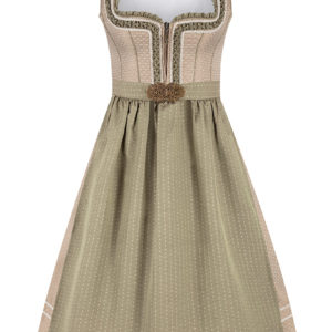 Midi Dirndl 65 cm taupe salbei Leni 015773 ~ 32