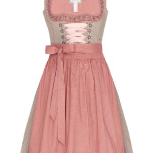 Mini Dirndl 55cm taupe koralle gepunktet Dana 006169 ~ 32
