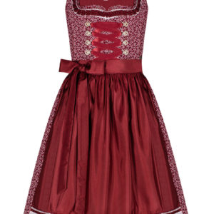 Mini Dirndl 60cm dunkelrot weiß gemustert Domenica 006475 ~ 32