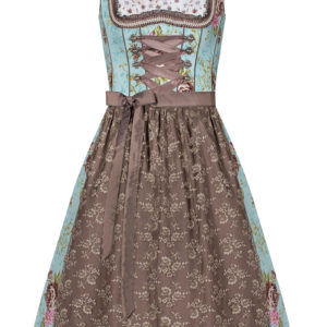 Mini Dirndl 60cm türkis gemustert braun Tiramisa 001850 ~ 32