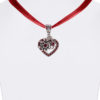 Collier mit Herzanhänger & Edelweiß 102293 ~ dunkelrot