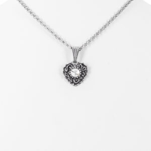 Damen Collier silber mit Herzanhänger 003990 ~ silber
