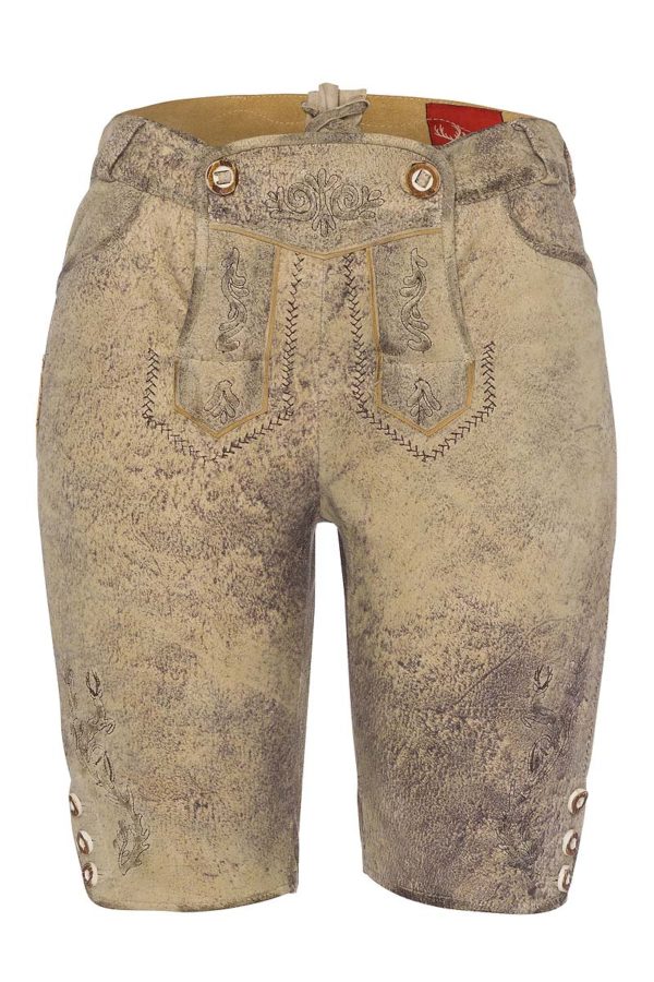 Damen Lederhose kurz hellbraun Cosima 002714 ~ 32