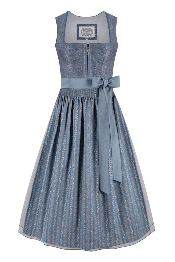 Dirndl lang 85 cm blau grau Lina 014178 ~ 36
