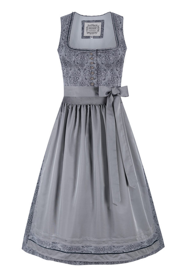 Dirndl lang 85 cm blau grau Regina 012511 ~ 36