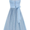 Dirndl lang 85 cm hellblau gemustert Sophie 014668 ~ 36