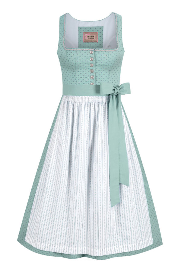 Dirndl lang 85 cm mint weiß Melinda 014669 ~ 36