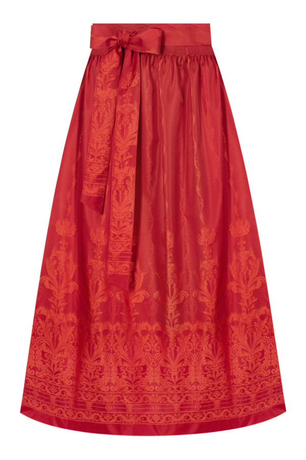 Dirndlschürze lang 90 cm koralle orange gemustert Karin 007407 ~ M