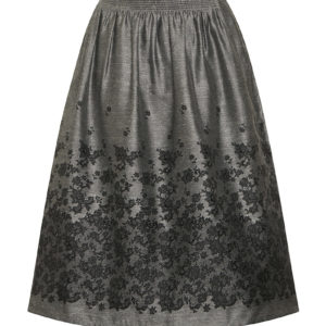 Dirndlschürze midi 70 cm graphit schwarz gemustert 012590 ~ L