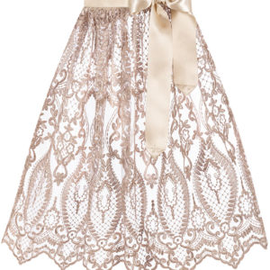 Dirndlschürze Spitze midi 65 cm taupe 016590 ~ L