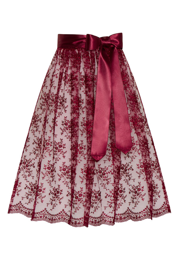 Dirndlschürze Spitze midi 70 cm dunkelrot 014365 ~ L