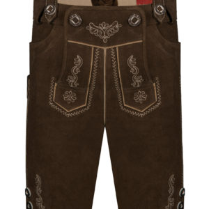 Kinder Lederhose kurz dunkelbraun 140934 ~ 104