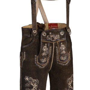 Kinder Lederhose kurz dunkelbraun Leopold 002392 ~ 110