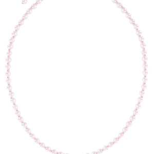 Kinder Perlencollier mit Strass-Herz 003975 ~ rosa