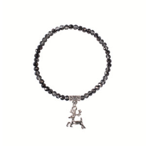 Kristallarmband mit Hirsch-Anhänger verschiedenfarbig 008464 ~ anthrazit