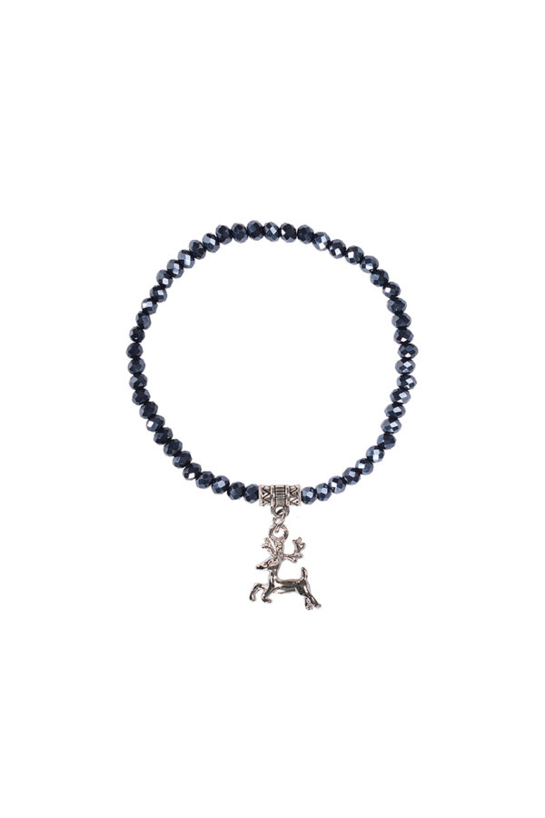 Kristallarmband mit Hirsch-Anhänger verschiedenfarbig 008464 ~ dunkelblau