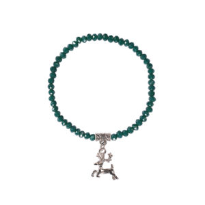 Kristallarmband mit Hirsch-Anhänger verschiedenfarbig 008464 ~ dunkelgrün
