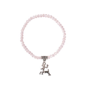 Kristallarmband mit Hirsch-Anhänger verschiedenfarbig 008464 ~ rosa